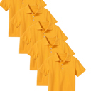 Gold (5-Pack) 18 5-Pack School Uniform Tagless Polo Tshirt for Little Boys & Big Boys